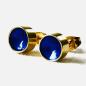 Preview: Gold Plated Stud Earrings – Shimmering Blue Inside