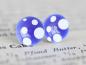 Preview: Lack Ohrstecker blau mit Punkten
