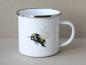 Preview: Emaille Tasse mit Hummel und Schmetterling