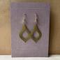 Preview: Etched Stainless Steel Earrings – green geometric Drop