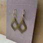 Preview: Etched Stainless Steel Earrings – green geometric Drop