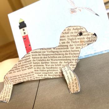 Bastel - Postkarte mit Seehund