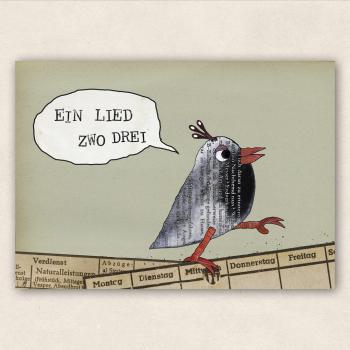 Postkarte Ein Lied zwo drei