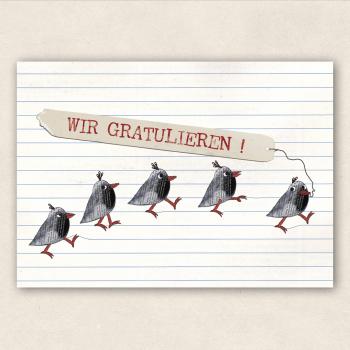 Postkarte Vogelparade