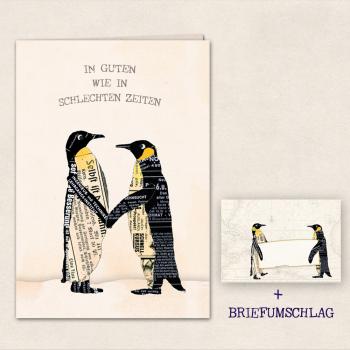 Doppelkarte : Pinguinhochzeit