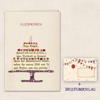 Doppelkarte : Torte zum Geburtstag