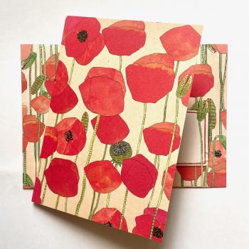 Doppelkarte Mohnblumen