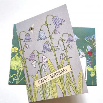 Doppelkarte : Happy Birthday Glockenblume
