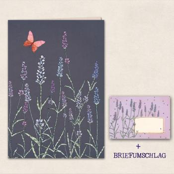 Doppelkarte Lavendel