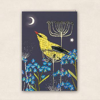 Bird at Night Greeting Card with Matching Envelope