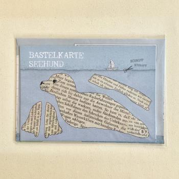 Bastelkarte Seehund - Set mit Briefumschlag
