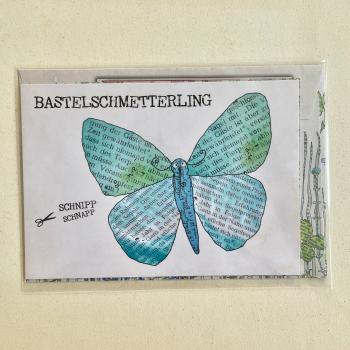 Bastelkarte Schmetterling - Set mit Briefumschlag