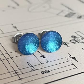 Lack Ohrstecker in metallic aqua