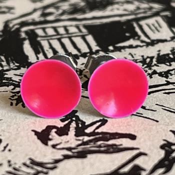 Lack Ohrstecker in neon pink