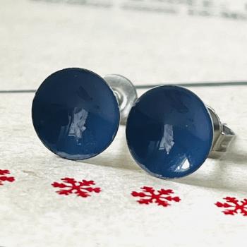 Ohrstecker uni jeans-blau