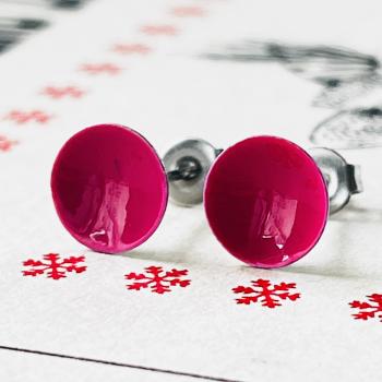 Ohrstecker uni fuchsia