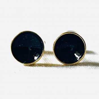 Ohrstecker  innen schwarz - aussen gold