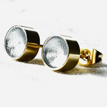 Ohrstecker  innen silber - aussen gold