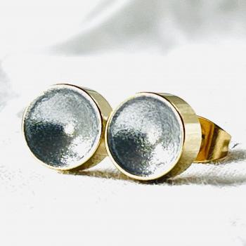 Ohrstecker  innen silber - aussen gold