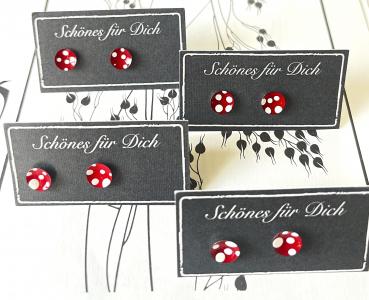 Ohrstecker Punkte rot