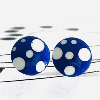 Ohrstecker Punkte blau