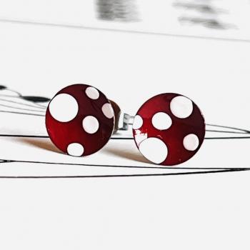 Ohrstecker Punkte rot