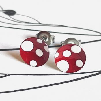 Ohrstecker Punkte rot