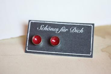 Funkel Schalen - Ohrstecker in gold rot