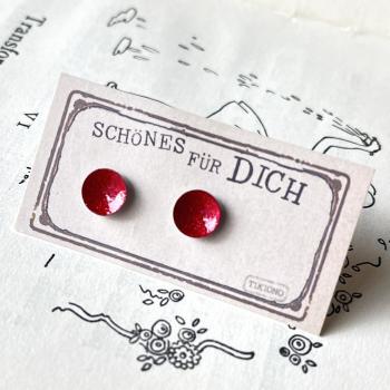 Preview: Metallic Stud Earrings - Glitter Red
