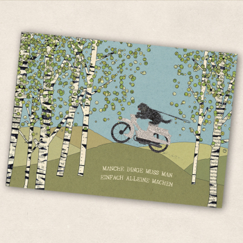 Postkarte Manche Dinge muss man alleine machen