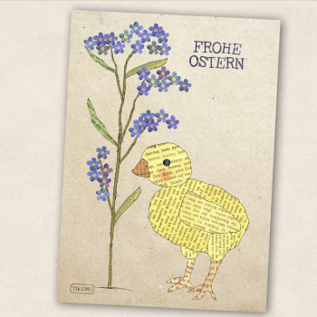 Postkarte Ostergruß mit Küken