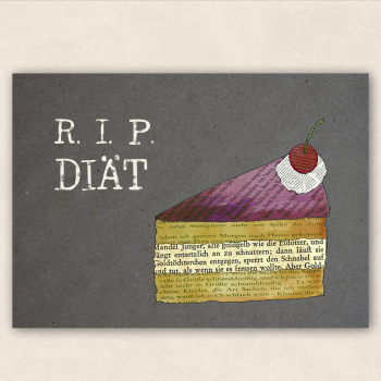 Postkarte Rest in Peace, Diät (SALE)