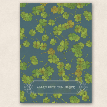 Postkarte Glücksklee