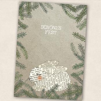 Postkarte Weihnachtshase (SALE)