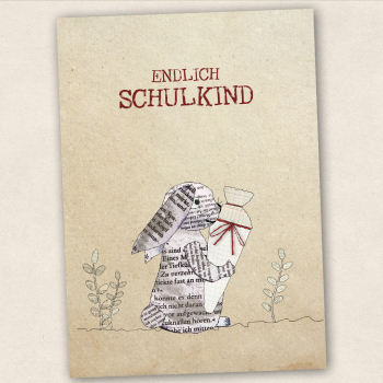Postkarte Zum Schulanfang - Hasenkind (SALE)