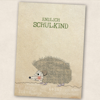 Postkarte Zum Schulanfang - Igel (SALE)