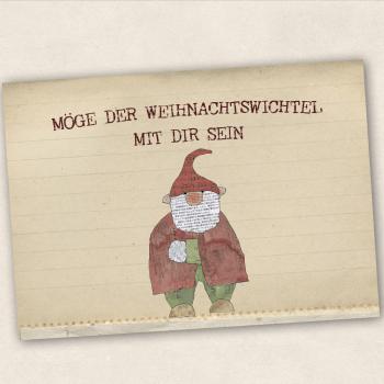 Postkarte Weihnachtswichtel