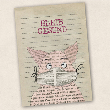 Postkarte : bleib gesund!