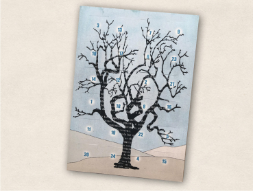 Postkarten Adventskalender - Baum