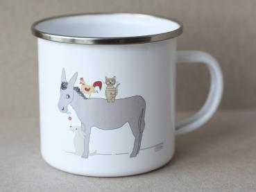 Emaille - Tasse Bremer Stadtmusikanten
