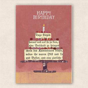 fette Karte - Happy Birthday Torte