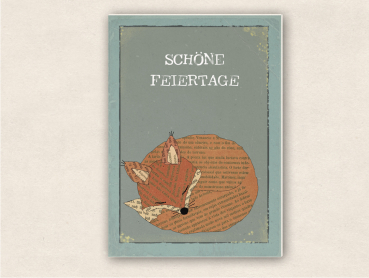 fette Karte - Fuchs wünscht schöne Feiertage