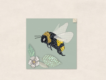quadratischer Aufkleber : Hummel