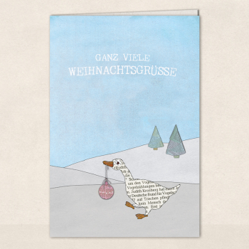 Weihnachtskarte - Schneegans