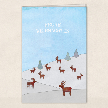 Weihnachtskarte - Rentiere