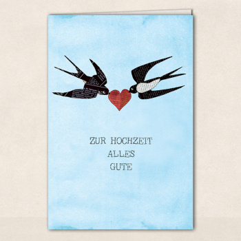Doppelkarte : Schwalben - Hochzeit (SALE)