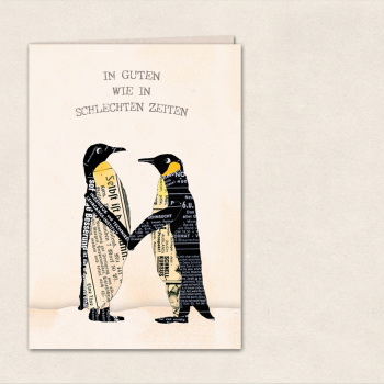 Doppelkarte : Pinguinhochzeit