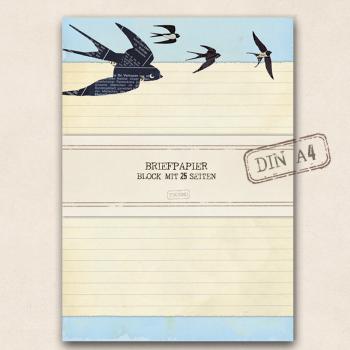 A4 Briefpapier - Schwalben