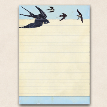A4 Briefpapier - Schwalben