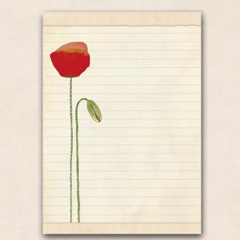 A4 Briefpapier - Block heller Mohn